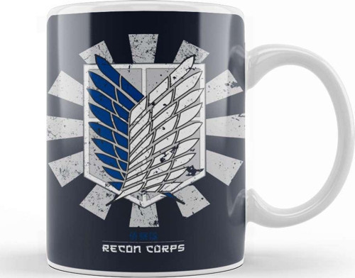 Recon Corps Retro Japanese Attack On Titan Kupa Bardak Porselen