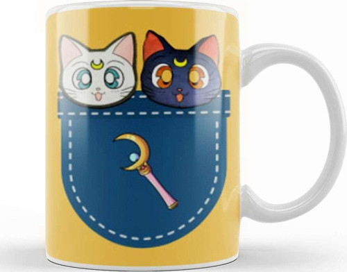 Cats İn Pocket Sailor Moon Kupa Bardak Porselen