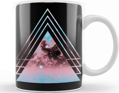 Transgender Pride Layered Galaxy Triangles Kupa Bardak Porselen