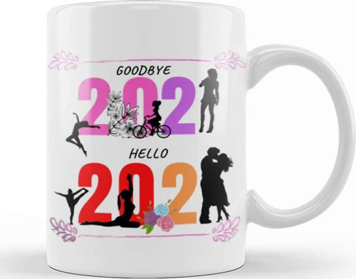 Love Girl Yoga Goodbye 2021 Hello 2022 For Kupa Bardak Porselen
