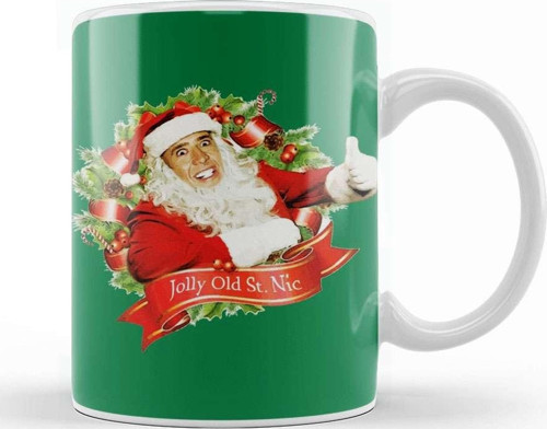 Nicolas Cage Christmas Jolly Old Saint Nic Kupa Bardak Porselen