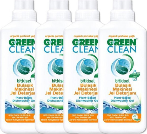 Organik Portakal Yağlı Bitkisel Bulaşık Makinesi Jel Deterjanı 1000 Ml 4'lü