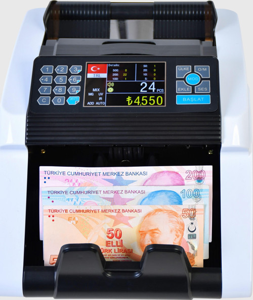 Kaan Mix Tl Ve Euro Karışık, Dolar Adet Sayım Kontrollü Ofis Tipi Para Sayma Makinesi(Sesli Konuşma)