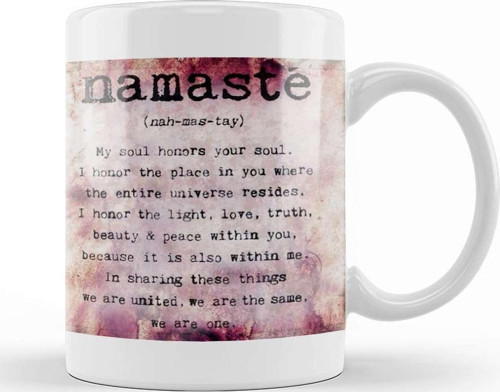 Namaste Yazı Meditasyon 03 Kupa Bardak Porselen