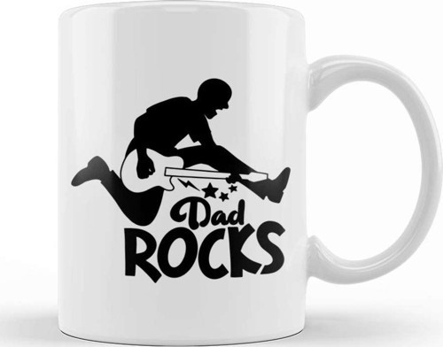 My Dad Rocks And Guitar 01 Kupa Bardak Porselen