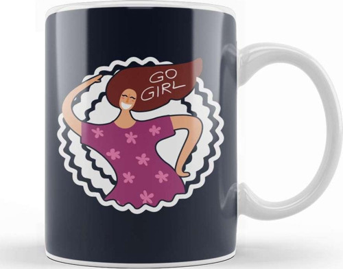 Kfeminist Go Girl Hair Text Upa Bardak Porselen