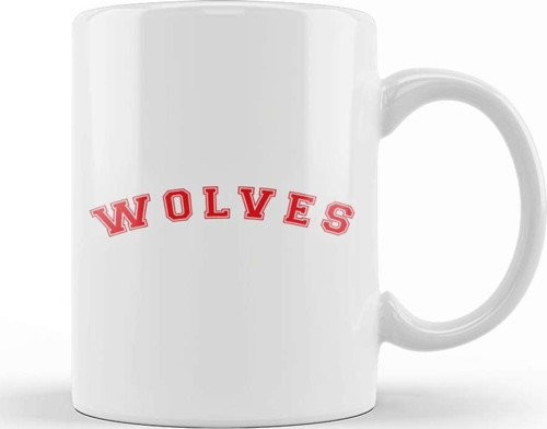 Wolves Baseball Style Font Kupa Bardak Porselen