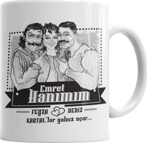 Kardeş Payı Emret Hanımım Kupa Bardak Porselen