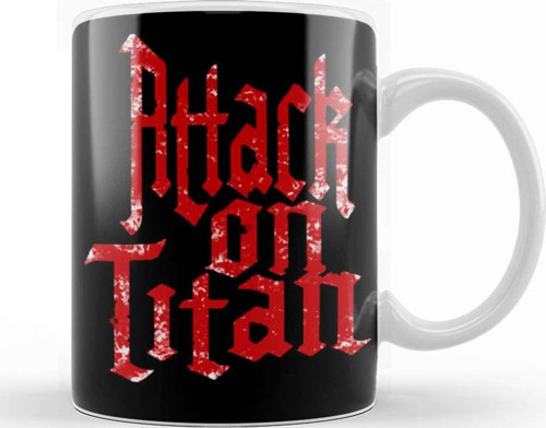 Attack On Titan Font Logo Kupa Bardak Porselen