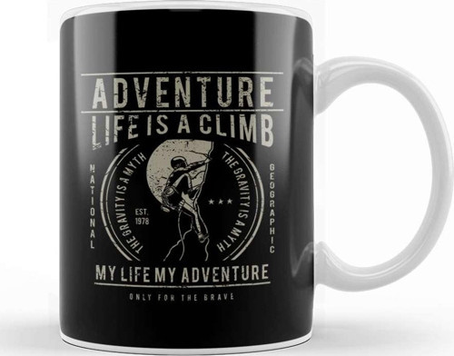 Life Is A Climb Adventure Kupa Bardak Porselen
