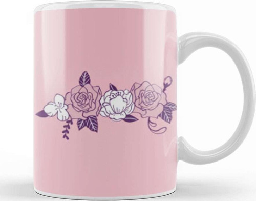 Cute Flowers İllustration Kupa Bardak Porselen