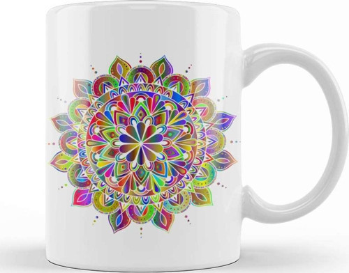 Mandala Renkli Hat Sanatı Kupa Bardak Porselen