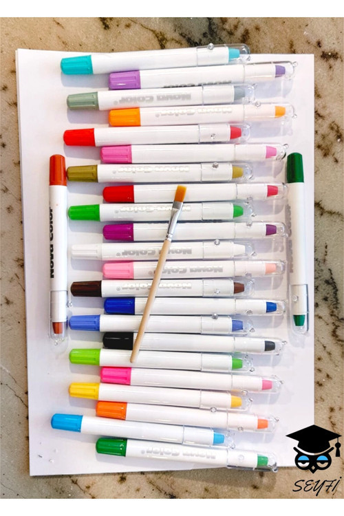 24 renk çevirmeli jel mum boya nova color plastik çantalı 2