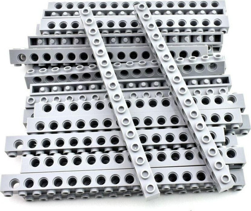 Technic Aksesuar Custom Moc Brick 1 X 16 Pin Delikli Açık Gri Tuğla