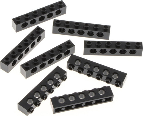 Technic Aksesuar MOC Custom Brick 1 x 6 Pin Delikli Siyah Tuğla
