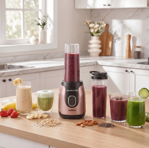 Blendfit Go Personal Kişisel Smoothie Blender Çift Hazne Rosegold 600ml & 400ml