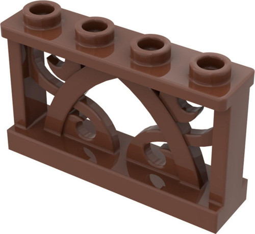 Aksesuar Custom Moc Fence 1 X 4 X 2 Kahverengi Dekoratif Çit