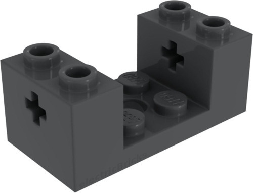 Aksesuar Moc Brick 2 X 4 Axle Delikli Tekerlek Aks Koyu Gri Tuğla