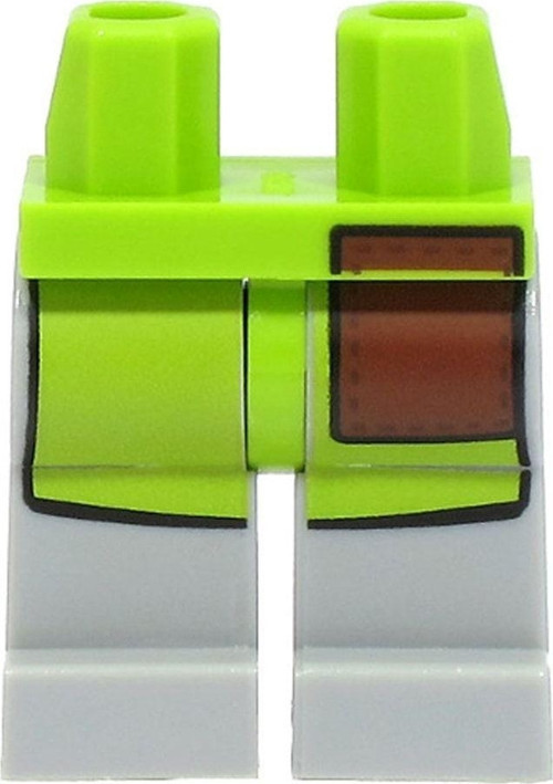Aksesuar Minifigür Minifigure Legs Bacak Fıstık Yeşili Önlüklü Gri Pantolon 1 Adet
