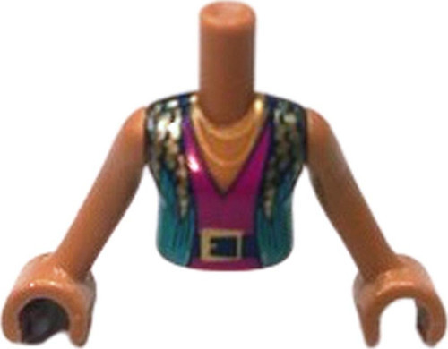 Friends Aksesuar Moc Custom Minifigür Mini Doll Torso Turkuaz Yelek Kolsuz Bluz Gövde