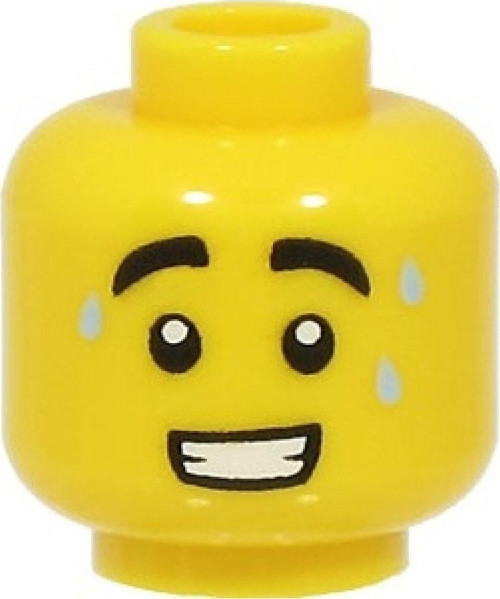 Aksesuar MOC Custom Minifigür Minifigure Endişeli Terli Erkek Sarı Kafa