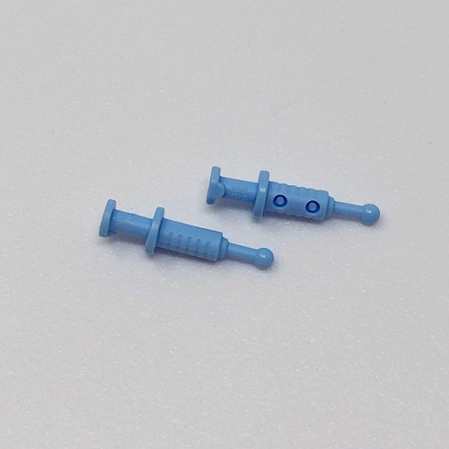 Aksesuar Moc Custom Minifigür Minifigure Hastane Doktor Iğne Mavi