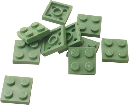 Creator Moc Custom Aksesuar Plate 2 X 2 Düz Tuğla Sand Green