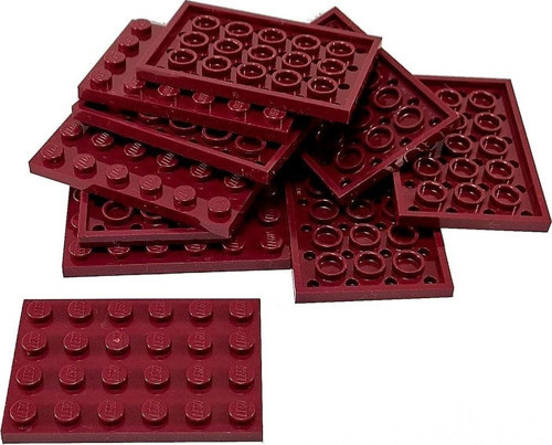 Creator Moc Custom Aksesuar Plate 4 X 6 Düz Tuğla Bordo