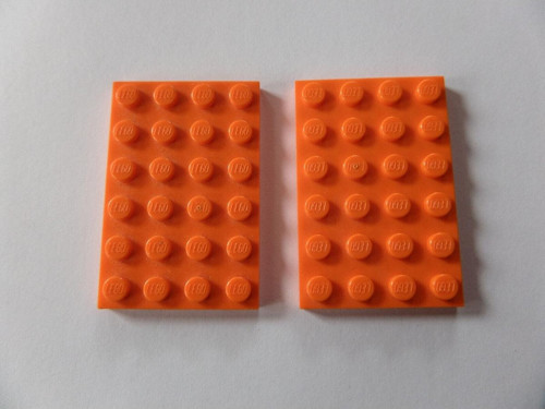 Creator Moc Custom Aksesuar Plate 4 X 6 Düz Tuğla Turuncu