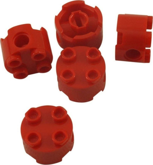 Technic Moc Brick Round 2 X 2 Pin Delikli Yuvarlak Tuğla Kırmızı