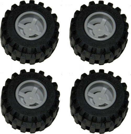 Technic Aksesuar Custom Moc Tire 21 X 12 Siyah Orta Boy Tekerlek Açık Gri 4 Jant