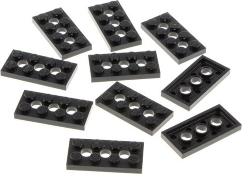 Technic Moc Custom Plate 2 X 4 Ortası Pin Delikli Düz Tuğla Siyah