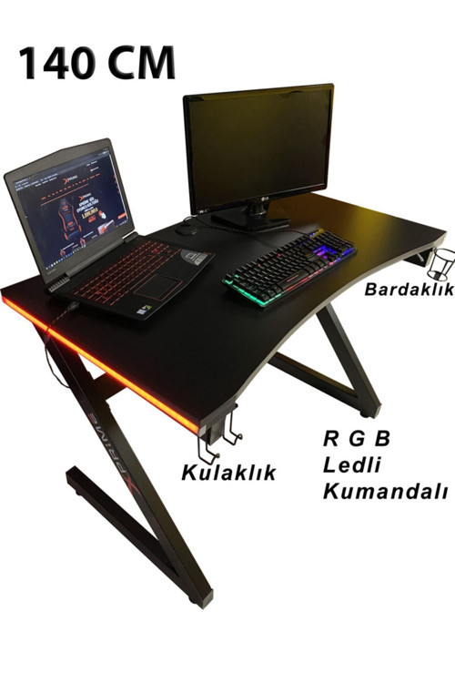 Markus Rgb Ledli Oyuncu Masası 140 Cm