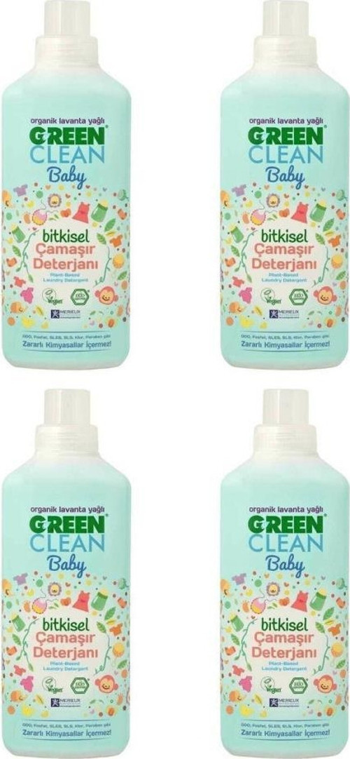 Organik Lavanta Yağlı Baby Bitkisel Çamaşır Deterjanı 1000ml 4'lü