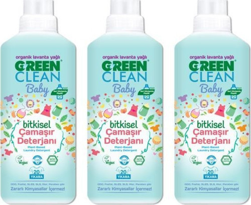 Organik Lavanta Yağlı Baby Bitkisel Sıvı Çamaşır Deterjanı 1000 Ml 3'lü