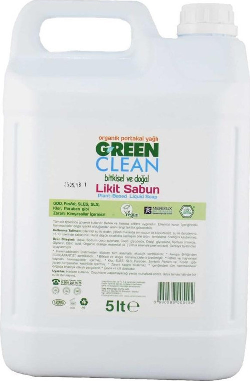 Organik Portakal Yağlı Bitkisel Likit Sabun 5 Lt