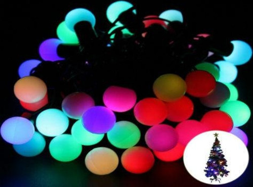 5 Metre 28 Led Fişli RGB Mini Top Led Siyah Kablo