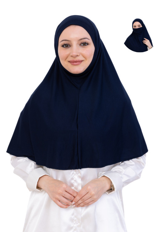 Hazır Başörtüsü Pratik İslami Giyim Penye Peçeli Türban Namaz İçin Yumuşak Eşarp