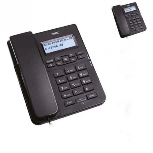 TM145 Ekranlı Masaüstü Kablolu Telefon Siyah – Ofis Tipi Sabit Hat Uyumlu 2’li Paket