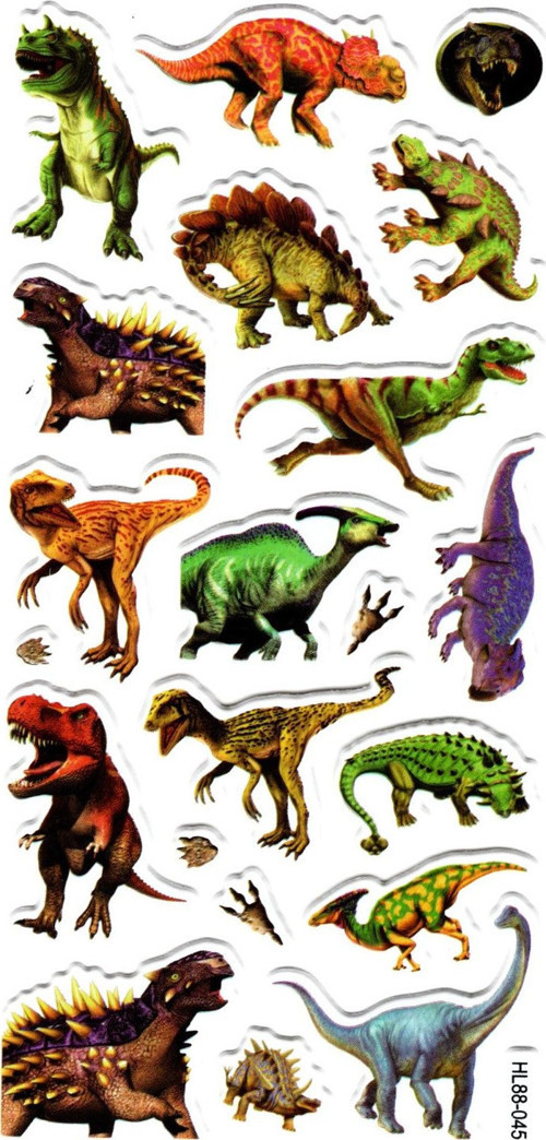 Sticker Kabartmalı Stiker Defter, Planlayıcı Etiket (HL88-045) - 17X9 cm - Vahşi Dinazor