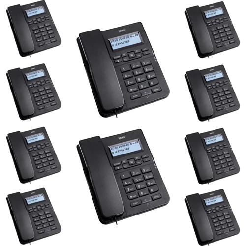 TM145 Siyah Ekranlı Masaüstü Kablolu Telefon 10’lu Fırsat Paketi – Ofis Tipi Analog Telefon Seti