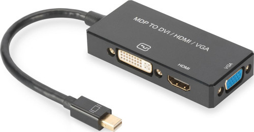 Mini DisplayPort (DP) <-> HDMI / DVI Dişi / VGA Çeviricisi, Kablolu, 0.20 metre, mini DP Erkek