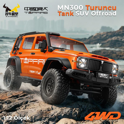 MN Model MN300 1/12 Tank SUV 4WD RC Crawler Offroad Uzaktan Kumandalı Araba Arazi Aracı Model Car Truck RTR Turuncu MN-3