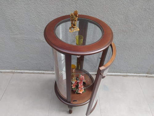 Gümüşlük 17434 Yuvarlak MODEL Parlak Ceviz Kayın Aslan ayak Bombe Cam El yapım