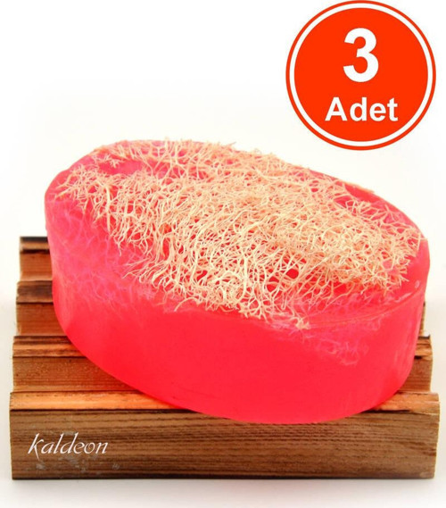 Kabak Lifli El Yapımı Doğal Gül Yağı Sabunu 120 G x 3 Adet