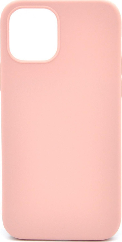 iPhone 12 Uyumlu Düz Renk Esnek Yumuşak Silikon Kılıf Rubber Pembe