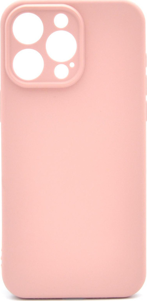 iPhone 13 Pro Max Uyumlu Düz Renk Esnek Yumuşak Silikon Kılıf Rubber Pudra Pembe