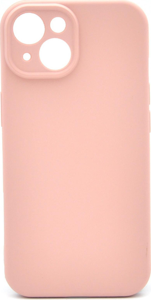 iPhone 14 Uyumlu Düz Renk Esnek Yumuşak Silikon Kılıf Rubber Pembe