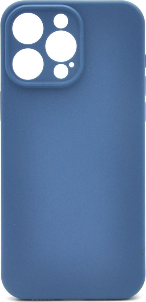 iPhone 15 Pro Uyumlu Düz Renk Esnek Yumuşak Silikon Kılıf Rubber İndigo Mavi