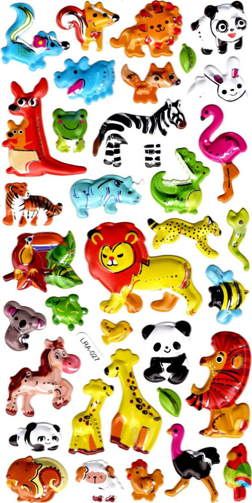 Sticker Kabartmalı Stiker Defter, Planlayıcı Etiket (limlra-027) - 17X9 cm - Orman Hayvanları